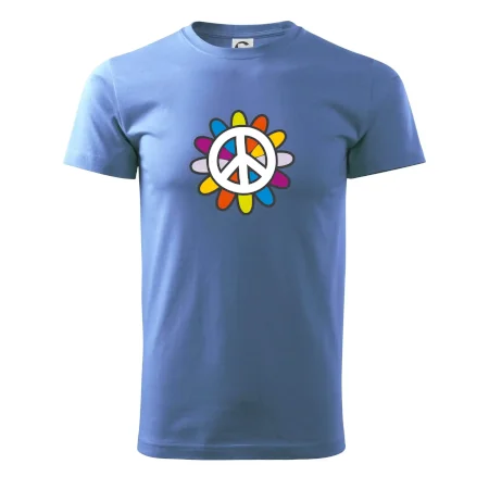 Peace symbol s kreslenou kvetinou