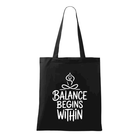 Balance begins within nápis