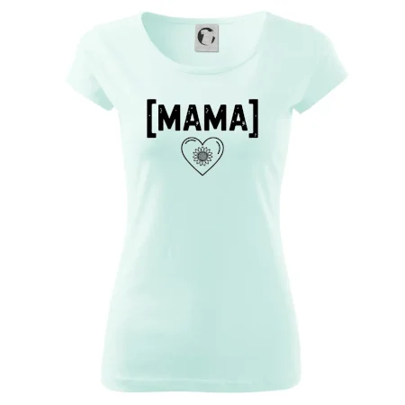 Mama nápis a srdce a slnečnice