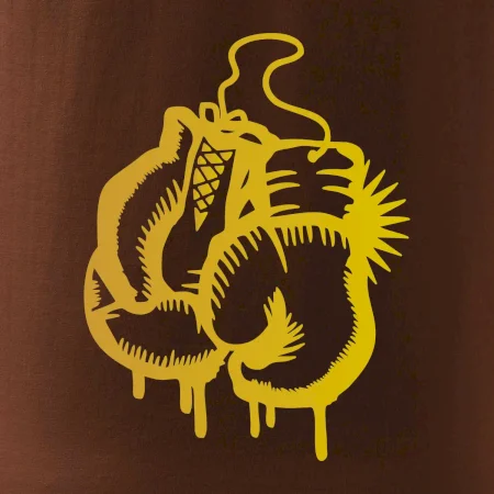 Box rukavice - zlatá potlač