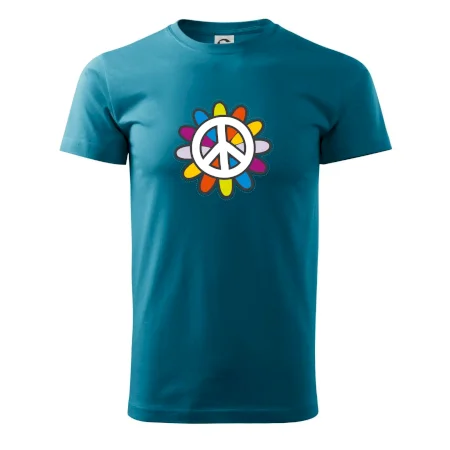 Peace symbol s kreslenou kvetinou