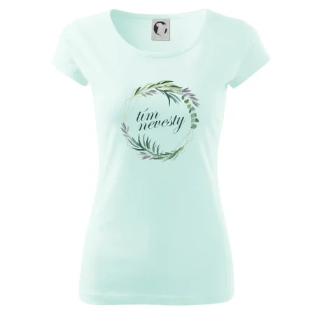 Tím nevesty kvetinový kruh zelený