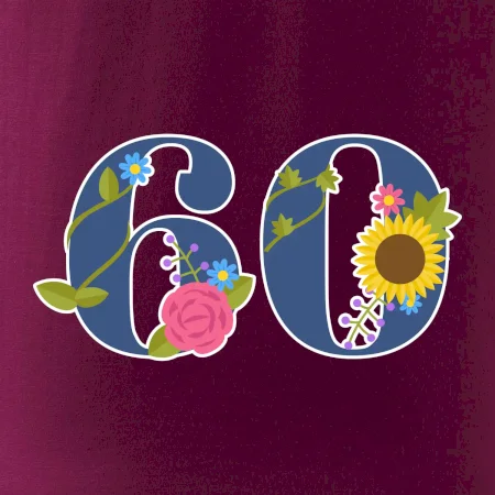Kvetinové číslo kreslené - 60