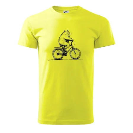 Tučná mačka na bicykli
