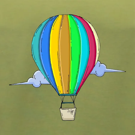 Teplovzdušný balón v oblakoch