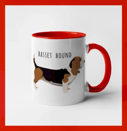 Basset hound pes s nápisom