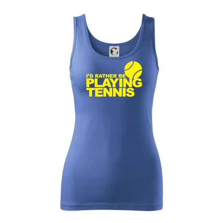 Playing tennis