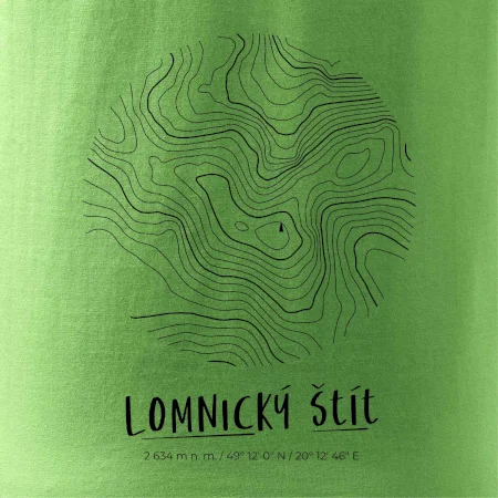 Lomnický štít - vrstevnice v kruhu