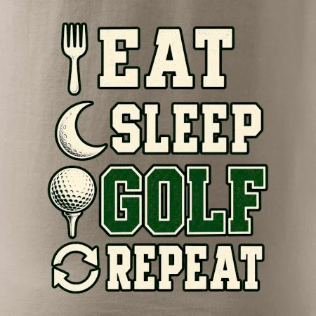 Eat sleep golf repeat typografie
