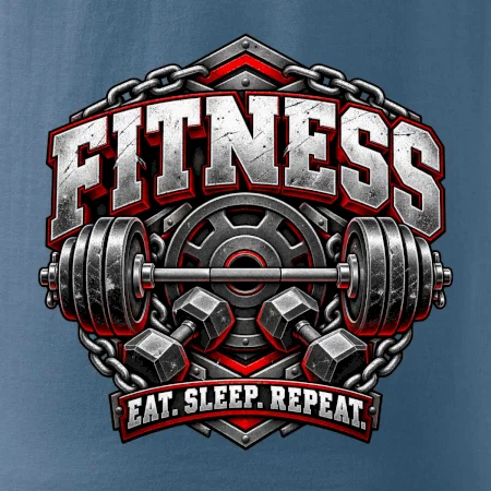 Fitness činka a závažia eat sleep repeat