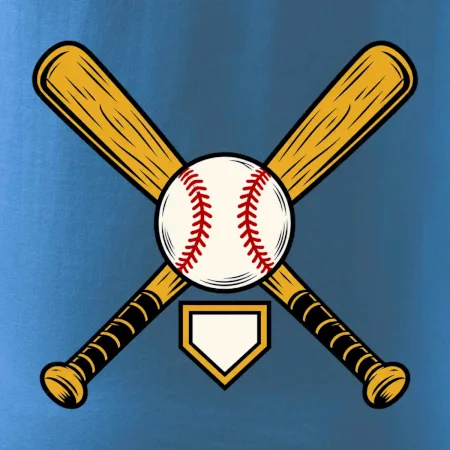 Zkřížené baseballové pálky a míček