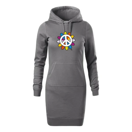 Peace symbol s kreslenou kvetinou