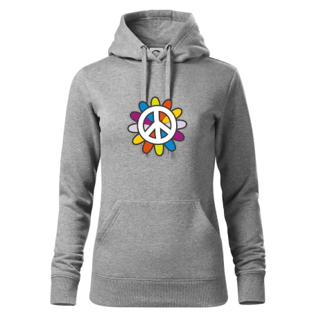 Peace symbol s kreslenou kvetinou