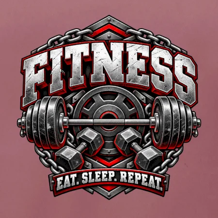 Fitness činka a závažia eat sleep repeat