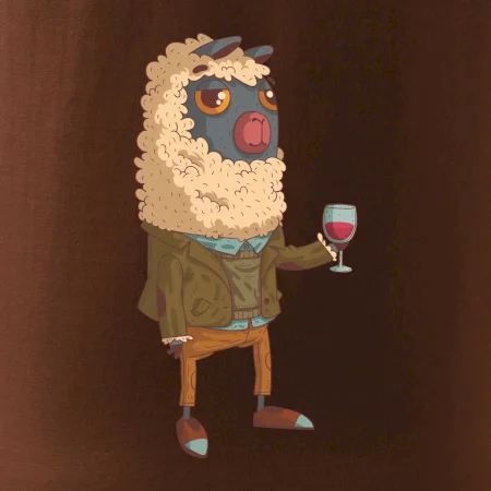 Alpaka s vínom muž