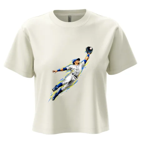 Baseballový polař chytá míček ve výskoku