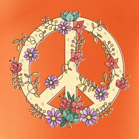 Peace symbol pieskový
