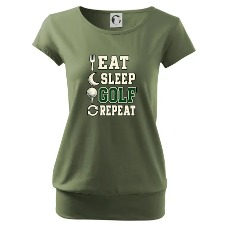 Eat sleep golf repeat typografie