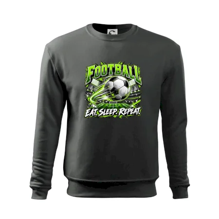 Futbalová lopta a štadión eat sleep repeat