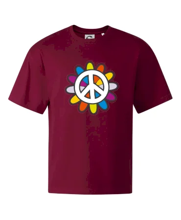 Peace symbol s kreslenou kvetinou