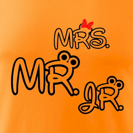 Mr, Mrs a Jr rodinná trička