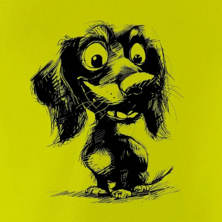 Čiernobiela karikatúra jazvečík