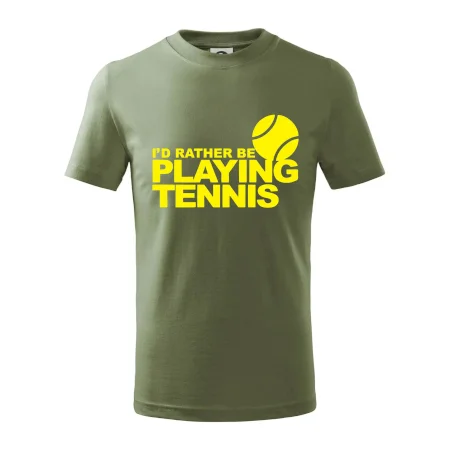 Playing tennis