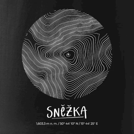 Sněžka - vrstevnice v kruhu