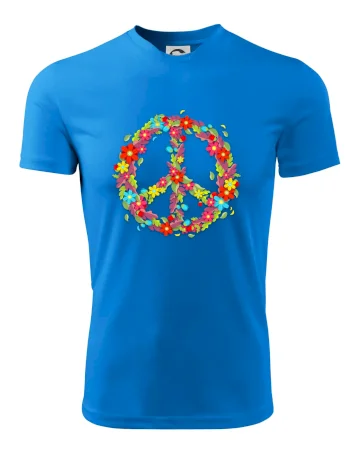 Peace symbol červené kvety
