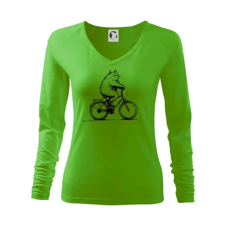 Tučná mačka na bicykli
