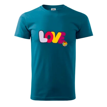 Love nápis s kvetinou