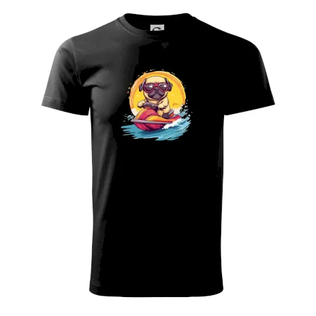 Mops na vodnom skútri