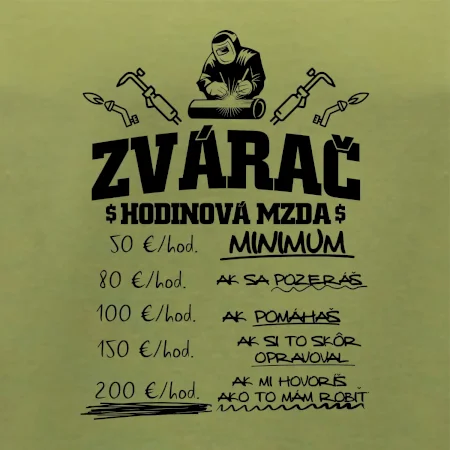 Hodinová mzda zvárač