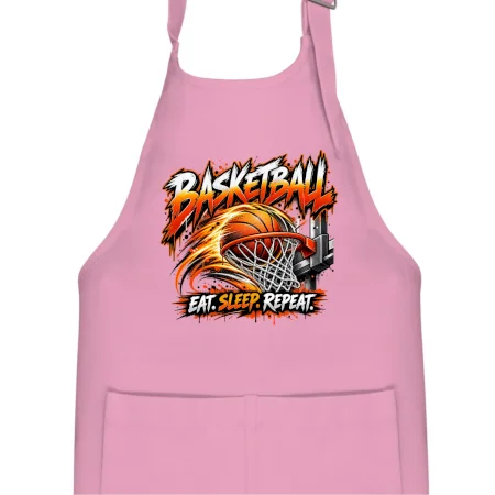 Basketbalový kôš s loptou eat sleep repeat