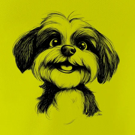 Lhasa apso karikatúra hlava