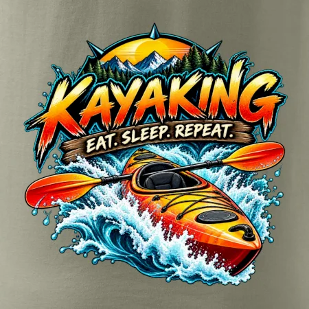 Kajak v divoké vodě eat sleep repeat