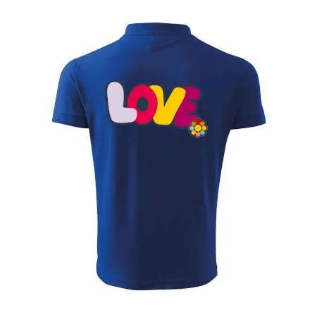 Love nápis s kvetinou