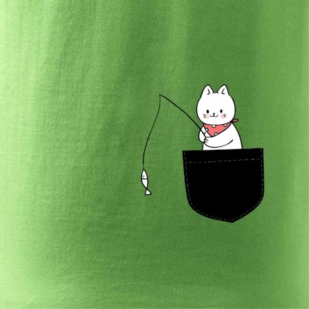 Mačka s rybou vo vrecku