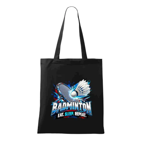 Bedmintonová raketa s košíčkom eat sleep repeat