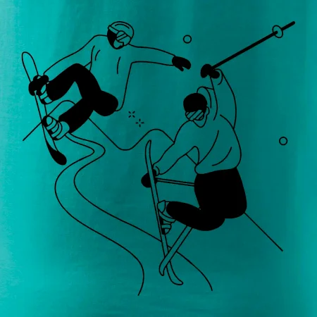 Lyžovanie - kreslené obrázok