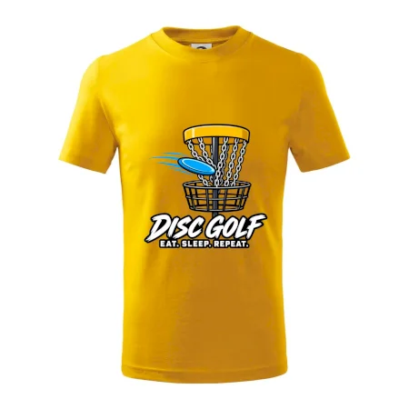 Discgolfový kôš s letiacim diskom eat sleep repeat