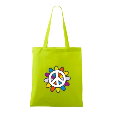 Peace symbol s kreslenou kvetinou