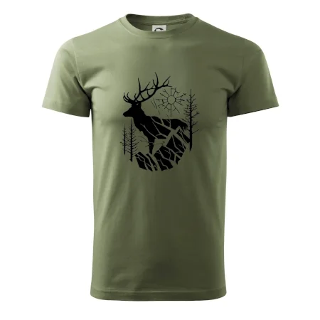 Jeleň v lese krivky