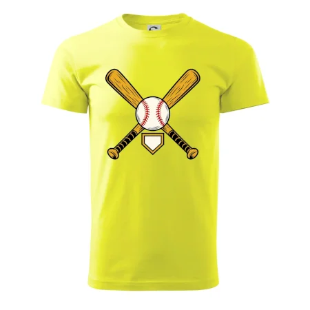 Zkřížené baseballové pálky a míček