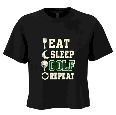Eat sleep golf repeat typografie