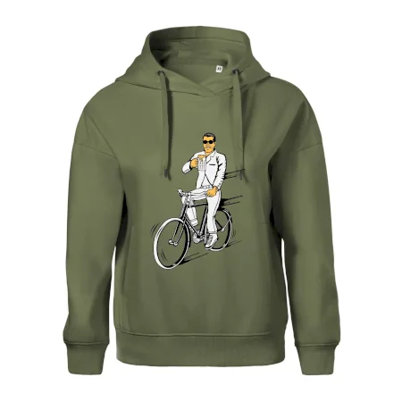 Gentleman na bicykli s pivom