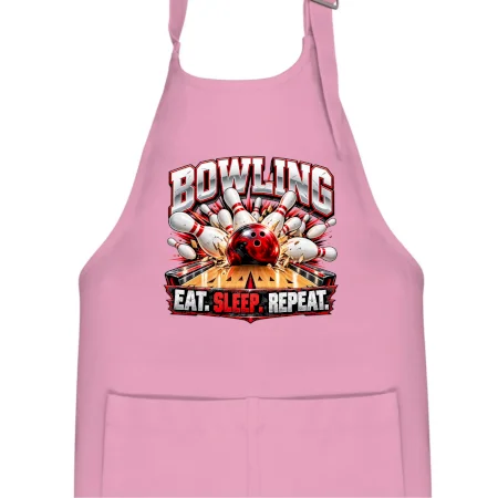 Bowlingová guľa a kolky eat sleep repeat