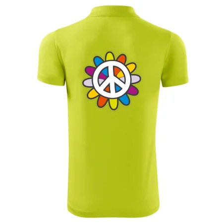 Peace symbol s kreslenou kvetinou