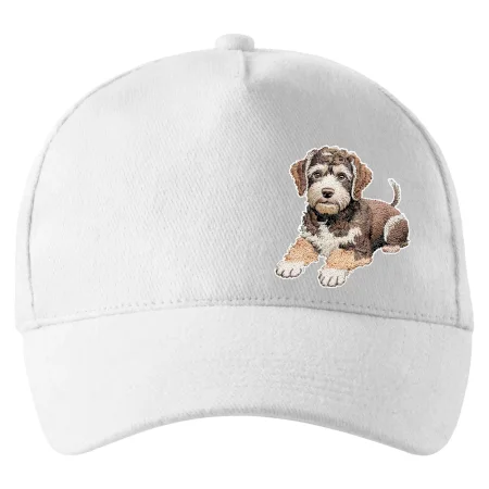 Lagotto romagnolo ležiaci vyšívaný na prsníku
