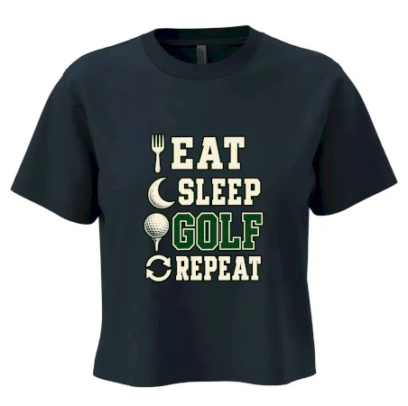 Eat sleep golf repeat typografie